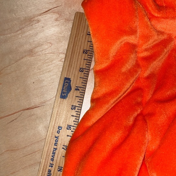 PUMPKIN COSTUME WITH HOOD ATTACHED NICE LINING VERY PLUSH MATERIAL CUT SIZE TAG - Picture 10 of 10